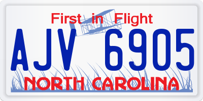 NC license plate AJV6905
