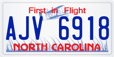 NC license plate AJV6918