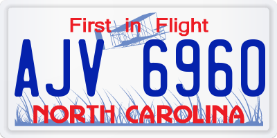 NC license plate AJV6960