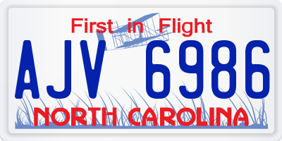 NC license plate AJV6986