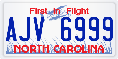 NC license plate AJV6999