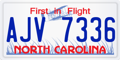 NC license plate AJV7336