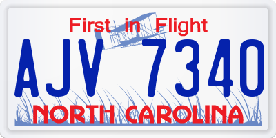 NC license plate AJV7340