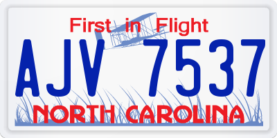 NC license plate AJV7537