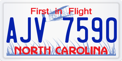 NC license plate AJV7590