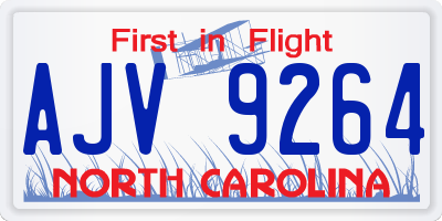 NC license plate AJV9264