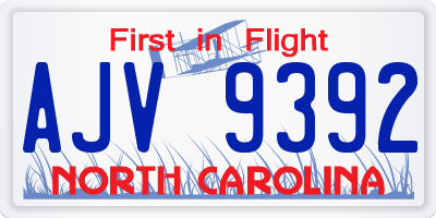 NC license plate AJV9392