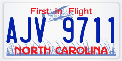 NC license plate AJV9711