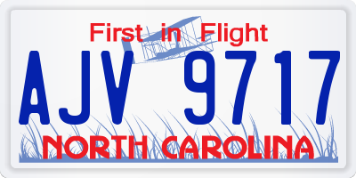 NC license plate AJV9717