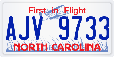 NC license plate AJV9733