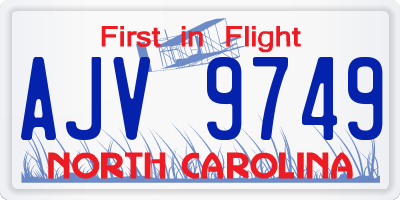 NC license plate AJV9749