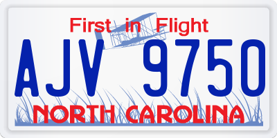 NC license plate AJV9750