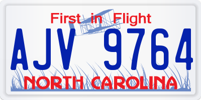 NC license plate AJV9764