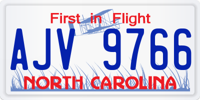 NC license plate AJV9766