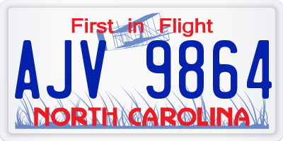 NC license plate AJV9864