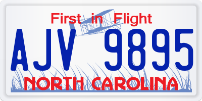 NC license plate AJV9895