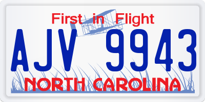 NC license plate AJV9943
