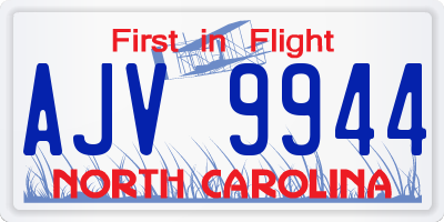 NC license plate AJV9944