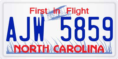 NC license plate AJW5859