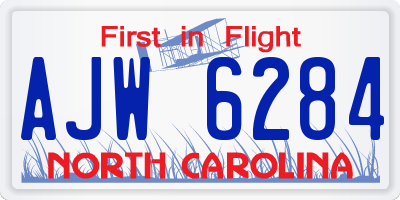 NC license plate AJW6284