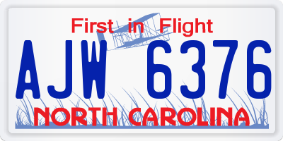 NC license plate AJW6376
