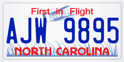 NC license plate AJW9895