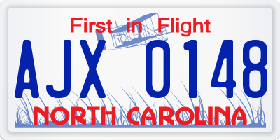 NC license plate AJX0148