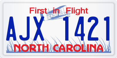 NC license plate AJX1421