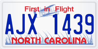 NC license plate AJX1439