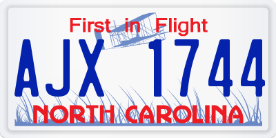 NC license plate AJX1744