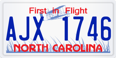 NC license plate AJX1746