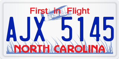 NC license plate AJX5145