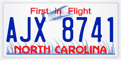 NC license plate AJX8741