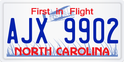 NC license plate AJX9902