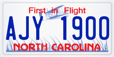 NC license plate AJY1900