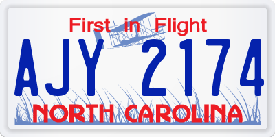 NC license plate AJY2174