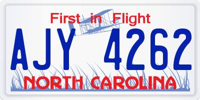 NC license plate AJY4262