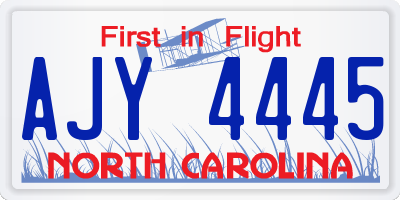NC license plate AJY4445
