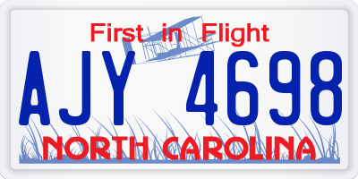 NC license plate AJY4698