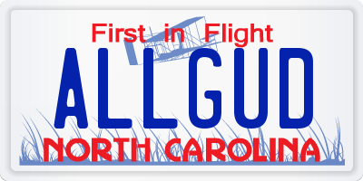 NC license plate ALLGUD