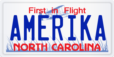 NC license plate AMERIKA