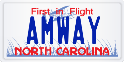 NC license plate AMWAY