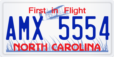 NC license plate AMX5554