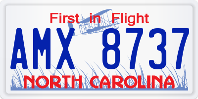 NC license plate AMX8737