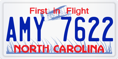 NC license plate AMY7622