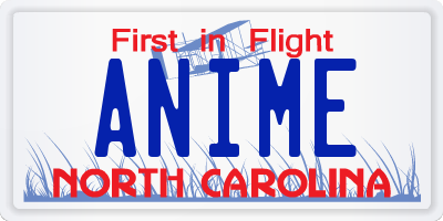 NC license plate ANIME