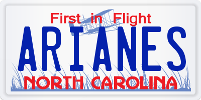 NC license plate ARIANES