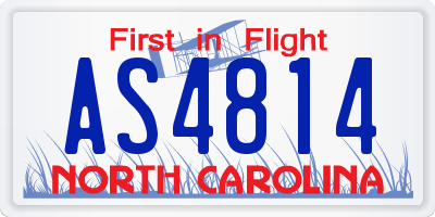 NC license plate AS4814