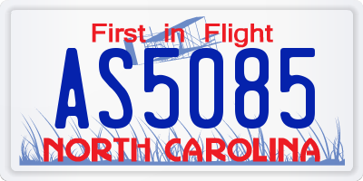 NC license plate AS5085