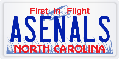 NC license plate ASENALS